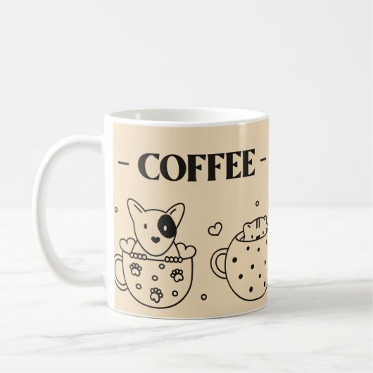 コーヒー好きかわいい コーヒーマグカップ (左)