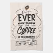 コーヒー好きがコーヒーを飲む キッチンタオル (縦)
