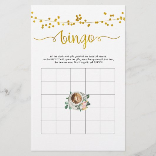 コーヒー好きがビンゴブライダルシャワーゲーム (正面)