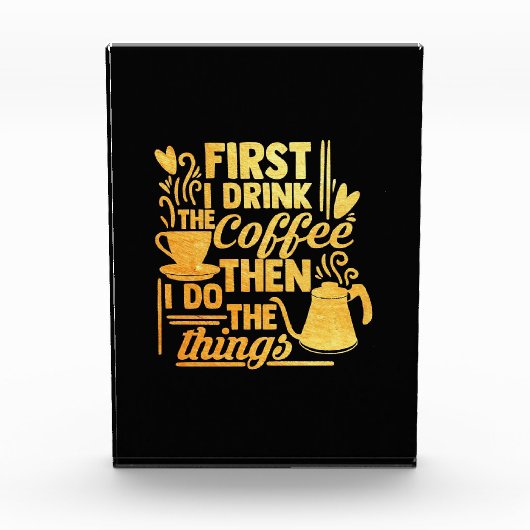 コーヒー好きが先にコーヒーを飲む フォトブロック (正面)