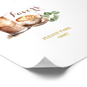 コーヒー好きが醸造されている好意パーティーのサイン ポスター (角)