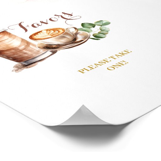 コーヒー好きが醸造されている好意パーティーのサイン ポスター (角)