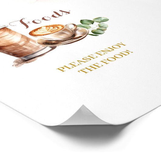 コーヒー好きが醸造している食品パーティー標識 ポスター (角)