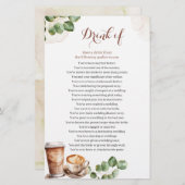 コーヒー好きが飲み物を醸造しているもしブライダルシャワーゲーム (正面/裏面)