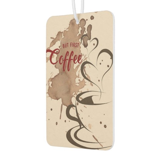 コーヒー好きだが最初のコーヒー カーエアーフレッシュナー (左)