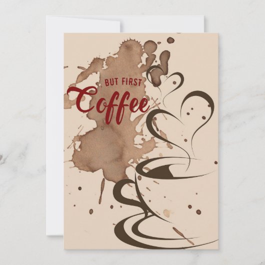 コーヒー好きだが最初のコーヒー サンキューカード (正面)