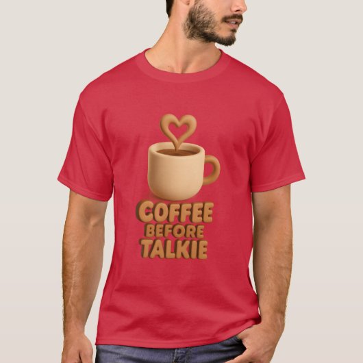 コーヒー好きなハートカップの友達 Tシャツ (正面)