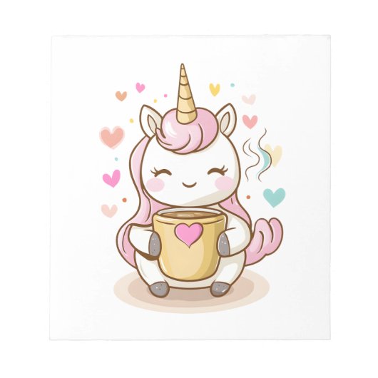 コーヒー好きなユニコーン(1) ノートパッド (正面)