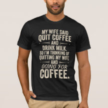 コーヒー好きな夫のためのユーモアTシャツ