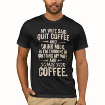 コーヒー好きな夫のためのユーモアTシャツ