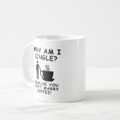 コーヒー好きな彼氏への面白いマグカップ 結婚できない コーヒーマグカップ (正面左)