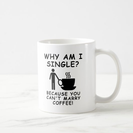 コーヒー好きな彼氏への面白いマグカップ 結婚できない コーヒーマグカップ (右)