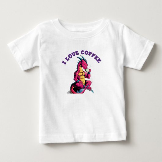 コーヒー好きな赤ちゃんのボディスーツ ベビーTシャツ (正面)