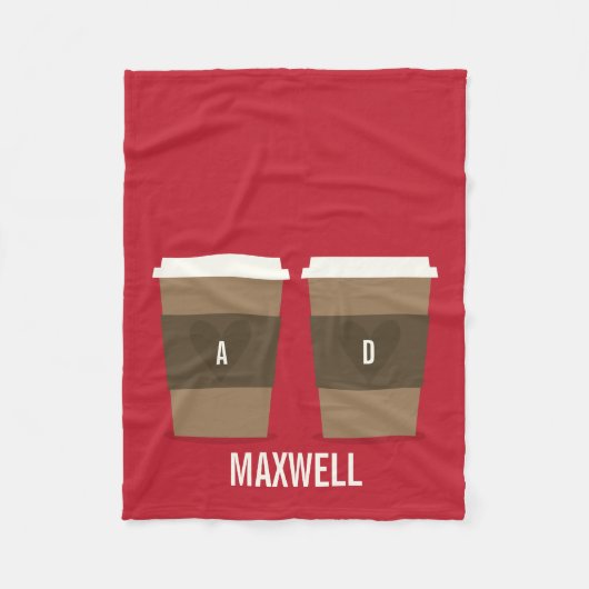 コーヒー好きのために フリースブランケット (正面)