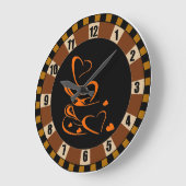 「コーヒー好きのために」大きな時計 ラージ壁時計 (傾斜)