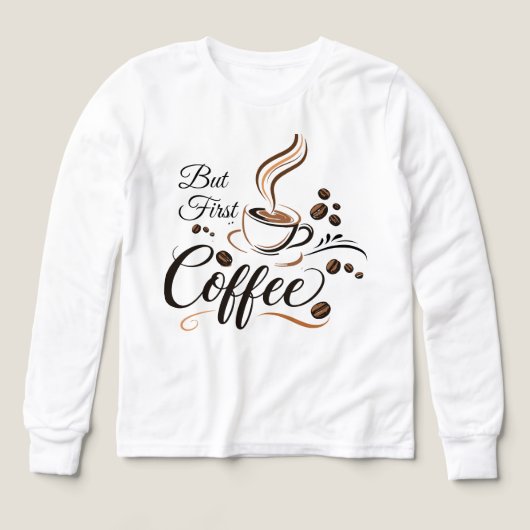 コーヒー好きのためのおかしいカフェインギフトTシャツ (デザイン正面)