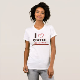 コーヒー好きのためのオーダーメイドネームコーヒー豆デザイン Tシャツ