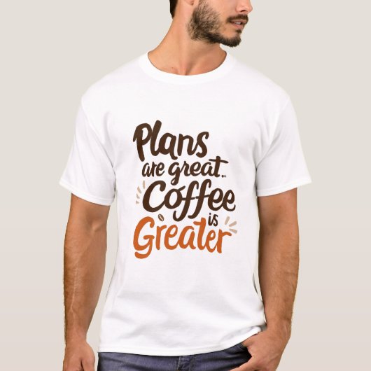 コーヒー好きのためのタイポグラフィーデザイン Tシャツ (正面)
