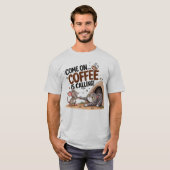 コーヒー好きのための面白いコーヒーハumor tシャツ (正面フル)