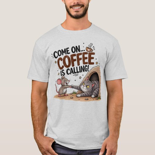 コーヒー好きのための面白いコーヒーハumor tシャツ (正面)