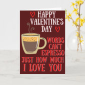 コーヒー好きのための面白いバレンタインカード カード (黄色い花)