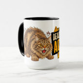 コーヒー好きのための面白い猫のギフト 締め切りモード マグカップ (正面左)