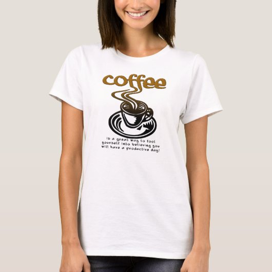 コーヒー好きのための面白いTシャツ Tシャツ (正面)