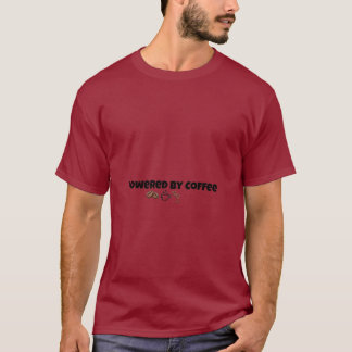 コーヒー好きのための「Powered By Coffee」Tシャツ ユーモア溢れるデザイン Tシャツ