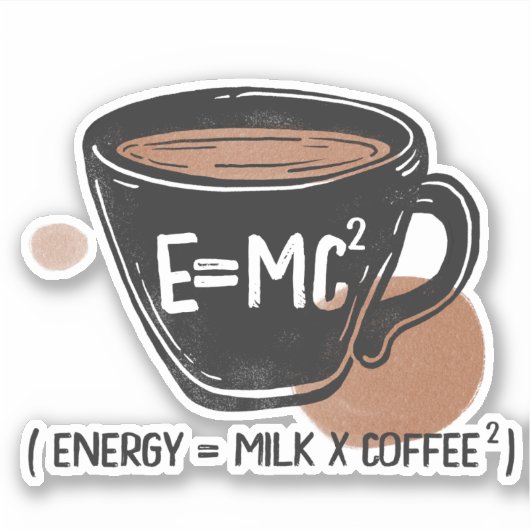 コーヒー好きのエネルギッシュな面白いデザイン  シール (正面)