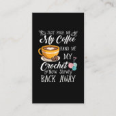 コーヒー好きのカチェットレディーかぎ糸ユーモア 名刺 (正面)