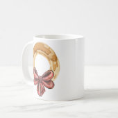 コーヒー好きのクリスマスシグネチャーリースホワイト コーヒーマグカップ (正面左)