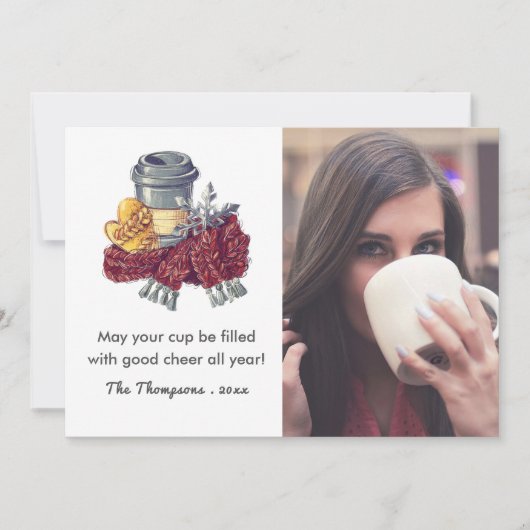 コーヒー好きのクリスマスチアの挨拶写真 シーズンカード (正面)