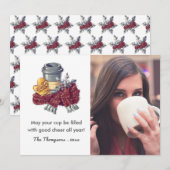 コーヒー好きのクリスマスチアの挨拶写真 シーズンカード (正面/裏面)