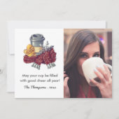 コーヒー好きのクリスマスチアーグリーティング写真 シーズンカード (正面)