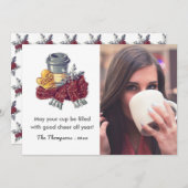 コーヒー好きのクリスマスチアーグリーティング写真 シーズンカード (正面/裏面)