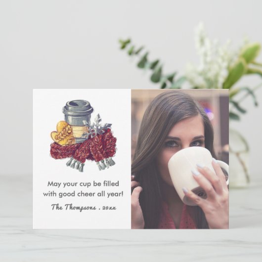 コーヒー好きのクリスマスチアーグリーティング写真 シーズンカード (スタンド正面)