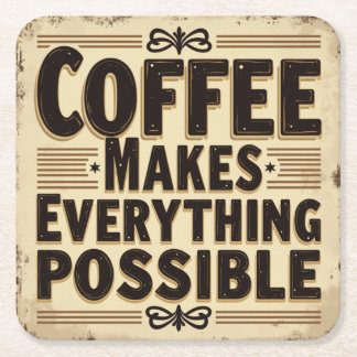 コーヒー好きのコースター スクエアペーパーコースター