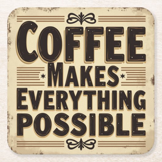 コーヒー好きのコースター スクエアペーパーコースター (正面)