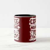 コーヒー好きのコーヒーで殺感じ人が減る ツートーンマグカップ (中央)