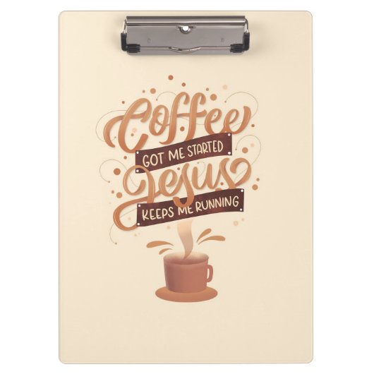 コーヒー好きのコーヒーとイエス クリップボード (正面)