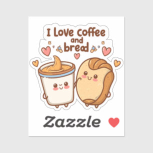 コーヒー好きのコーヒーとパンが大好き シール