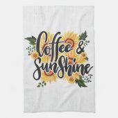 コーヒー好きのコーヒーと日差し キッチンタオル (縦)