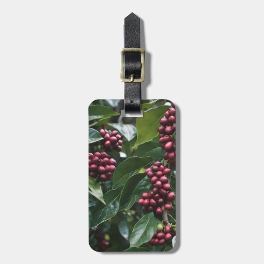 コーヒー好きのコーヒーツリー。 ラゲッジタグ (正面縦)