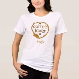 コーヒー好きのコーヒーリングとハートプリント トライブレンドＴシャツ