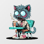 コーヒー好きのゾンビ猫 ウィンドウサイン (シート)