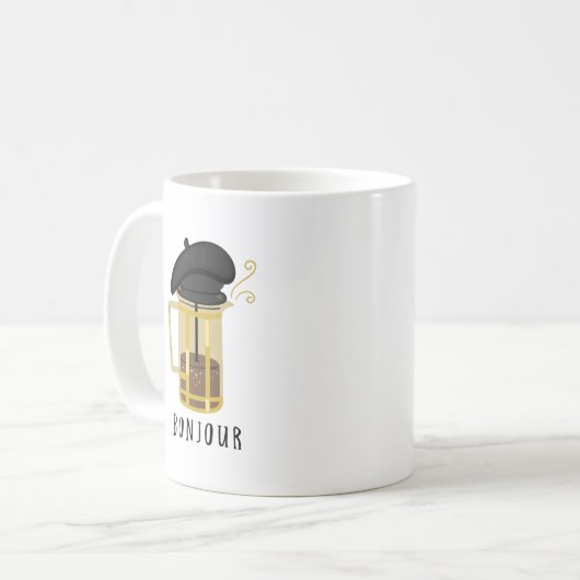コーヒー好きのプフランスのレスおもしろい コーヒーマグカップ (正面左)