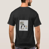 コーヒー好きのペンギン メンズTシャツ | おもしろペンギン Tシャツ (裏面)
