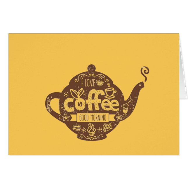 コーヒー好きのヴィンテージレトロカフェアート私はコーヒーが大好き (正面横)