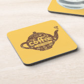 コーヒー好きのヴィンテージレトロカフェアート私はコーヒーが大好き コースター (左側)