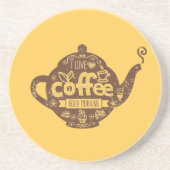 コーヒー好きのヴィンテージレトロカフェアート私はコーヒーが大好き コースター (正面)
